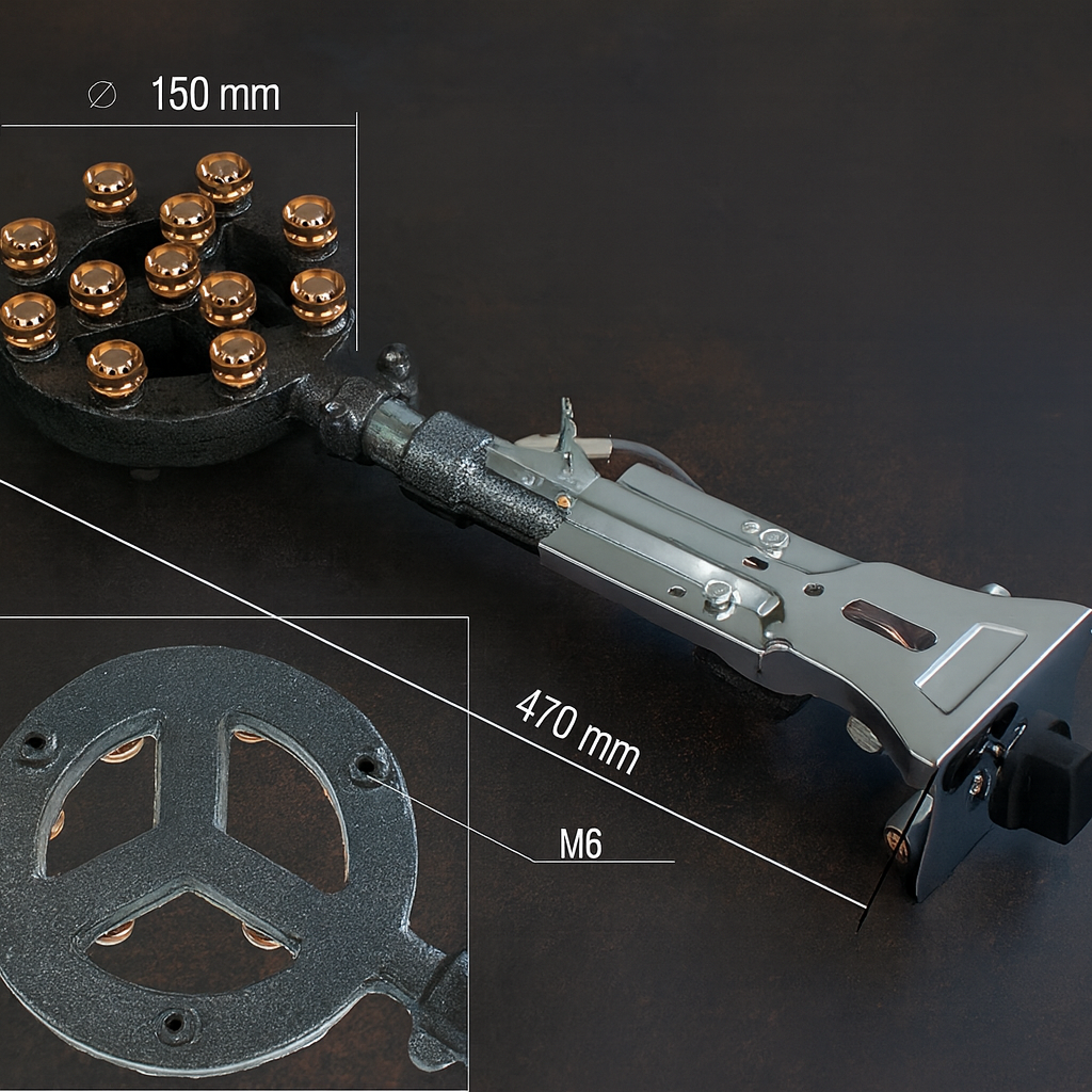 Газова форсунка-пальник OZKAN 25 кВт з п'єзопідпалом для казанів, термообробки та промислового нагріву
